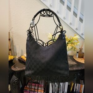 Gucci Black Monogram Shoulder Bag